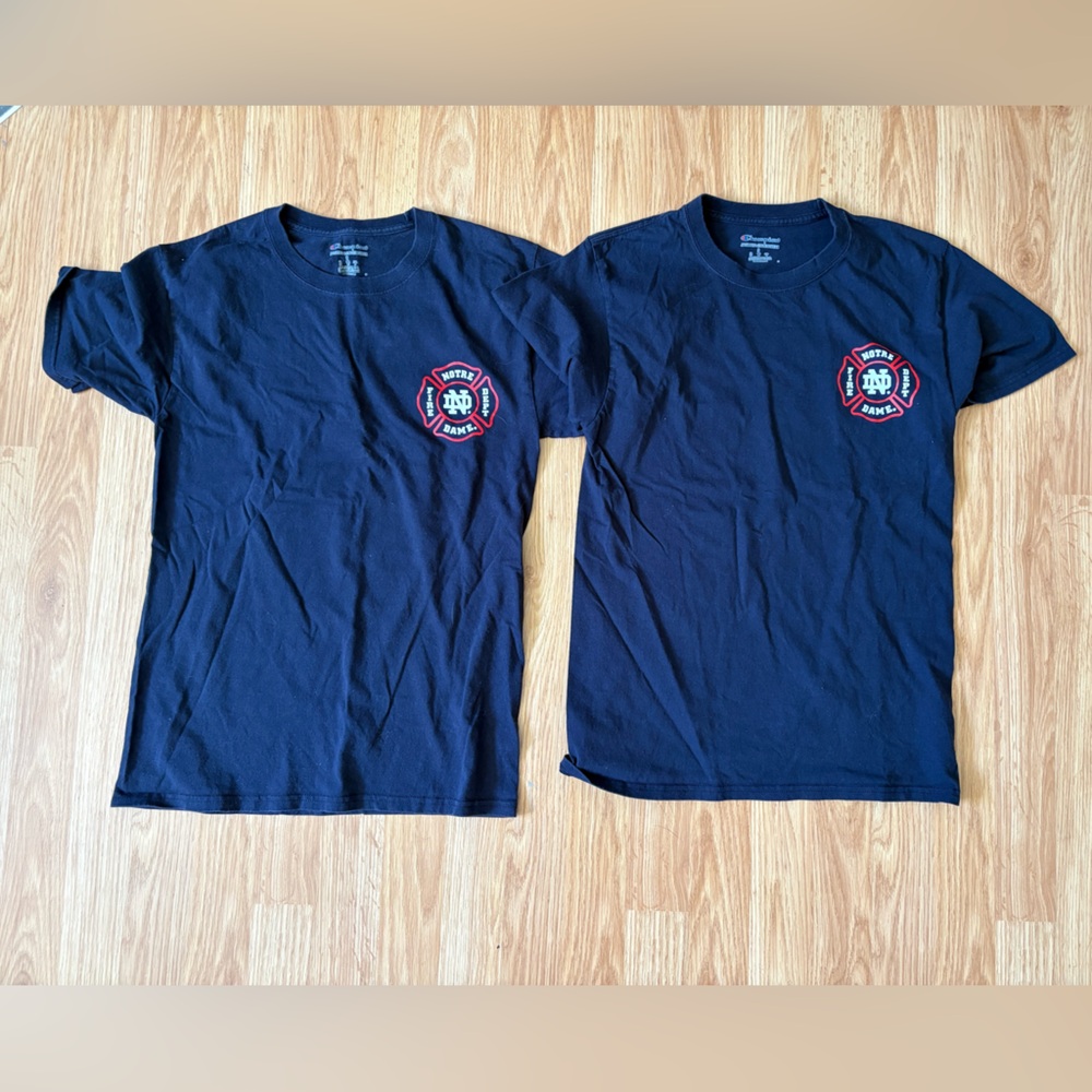2 Navy Blue Men’s S Notre Dame Fire Dept. T-Shirts 2/$15